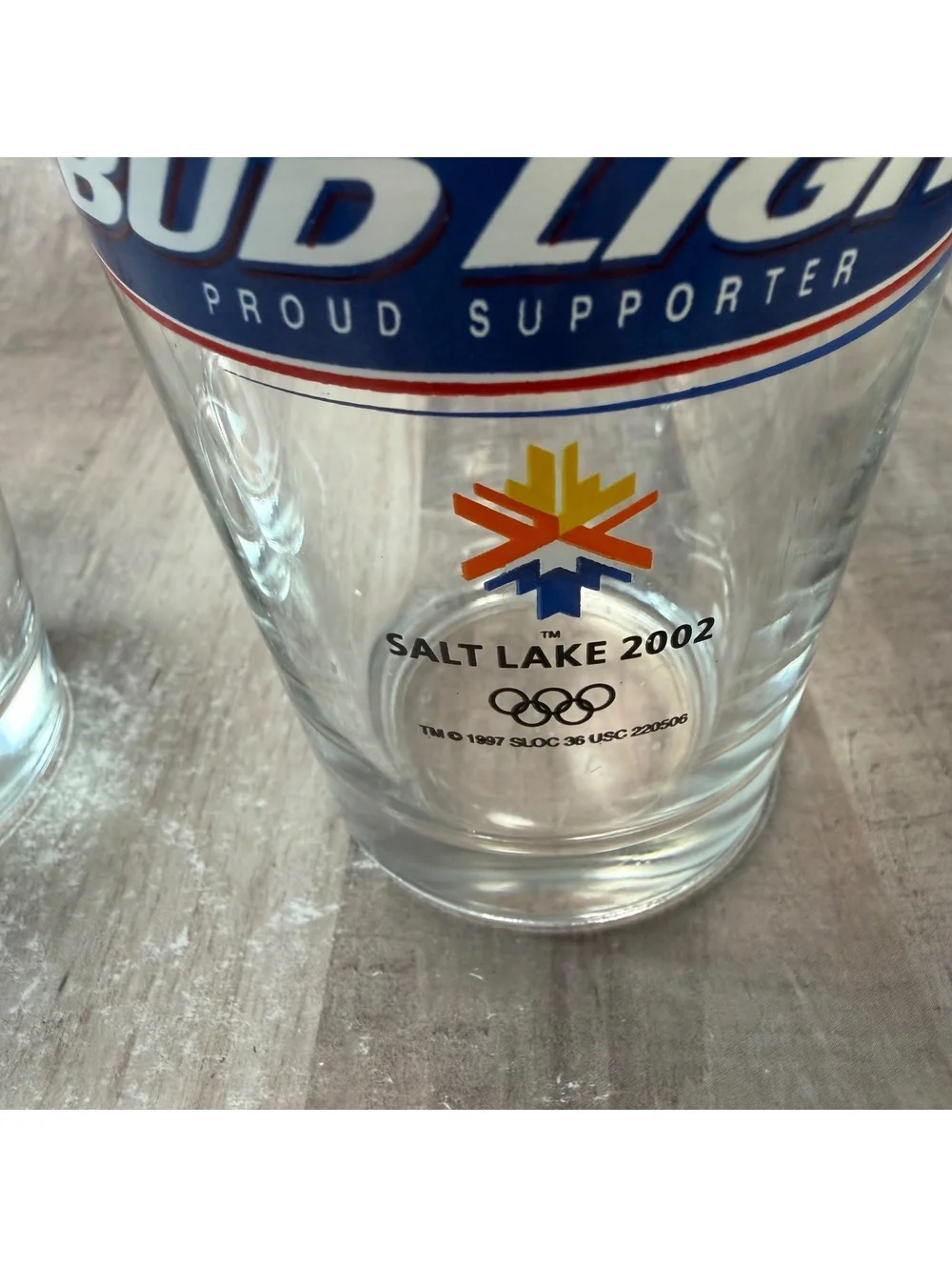 Set of 2 Budweiser 2002 Salt Lake City Winter Olympics Glasses Bud Light Beer